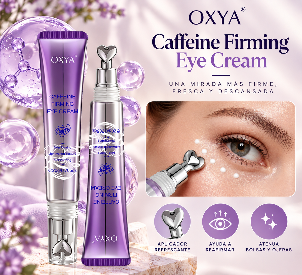 OXYA | Contorno de Ojos con Cafeína y Masaje Vibratorio