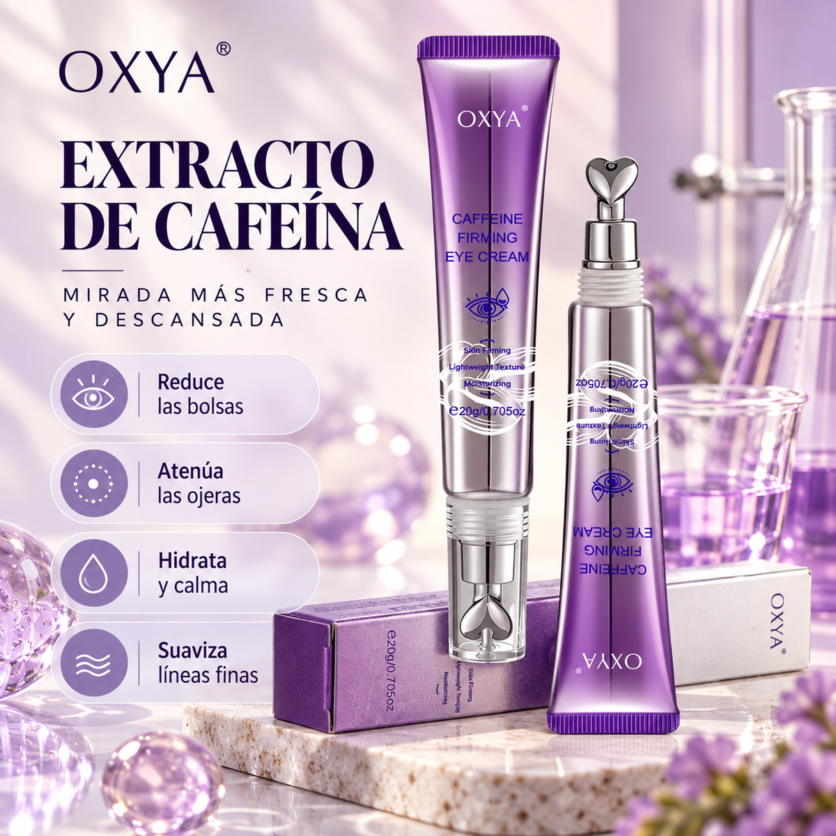 OXYA | Contorno de Ojos con Cafeína y Masaje Vibratorio
