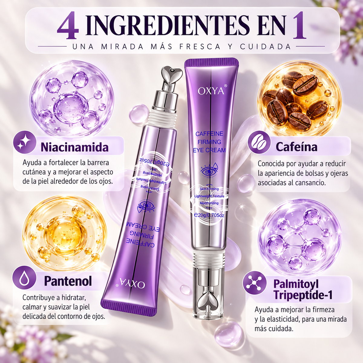 OXYA | Contorno de Ojos con Cafeína y Masaje Vibratorio