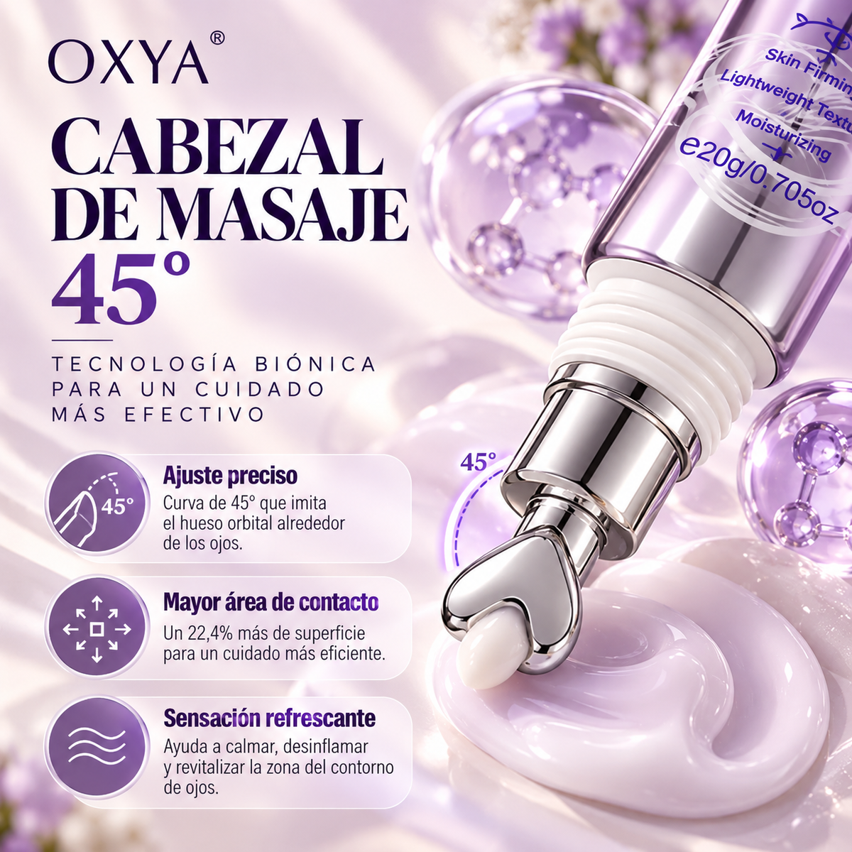OXYA | Contorno de Ojos con Cafeína y Masaje Vibratorio